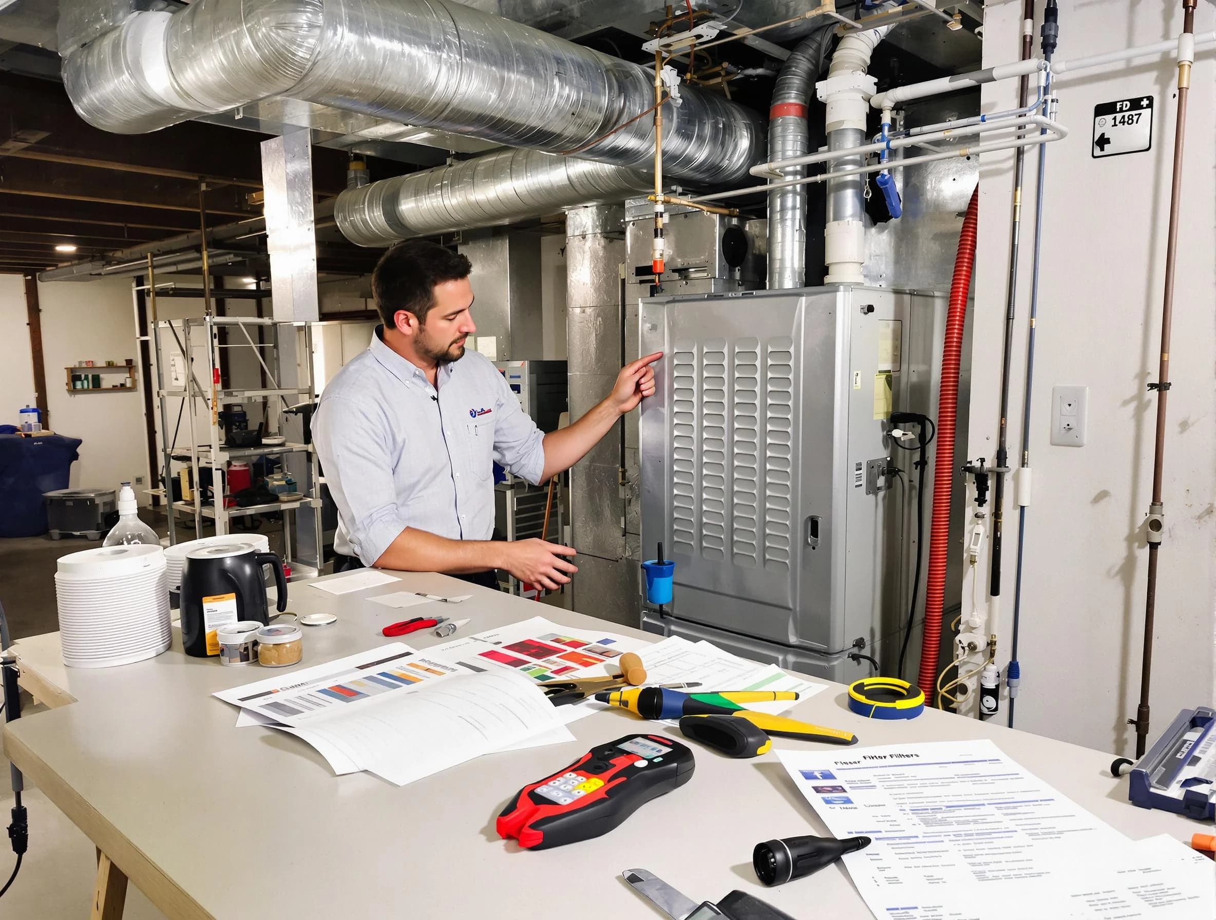 South Strabane Air Duct Cleaning inspector conducting detailed filter system evaluation using professional diagnostic tools in South Strabane