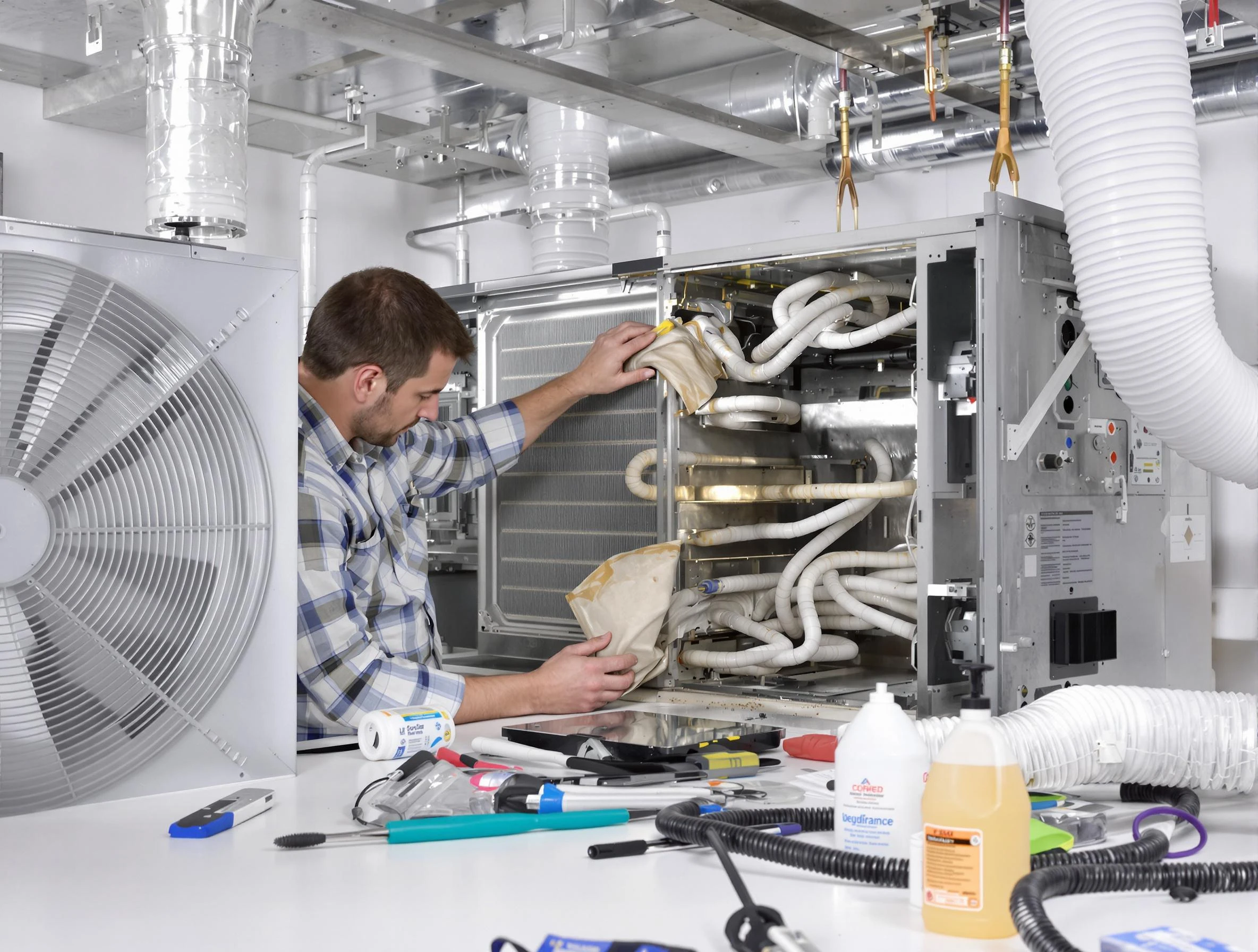 South Strabane Air Duct Cleaning specialist performing precision AC coil cleaning in South Strabane